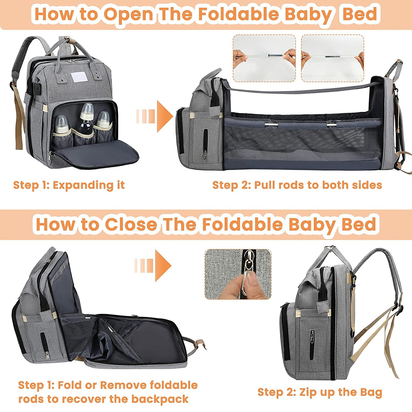 Sac à langer portatif | Berceau de voyage BabyNappy™ - Banks Barthelemy